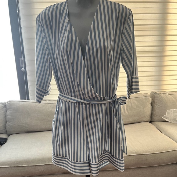 CBR Pants - Romper blue and white stripes
